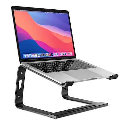 Staples TECH 11.2 x 10.2 Aluminum Laptop Stand, Black (ST62654)