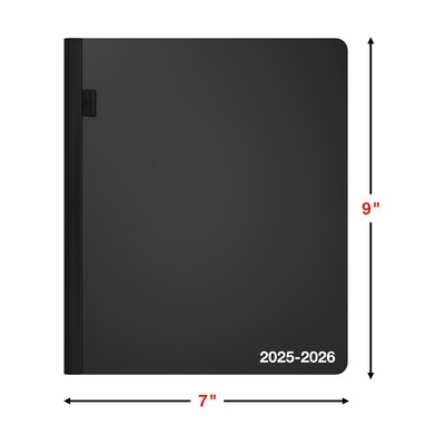 2025-2026 Staples 7" x 9" Academic Weekly & Monthly Planner, Black (ST25497-25)