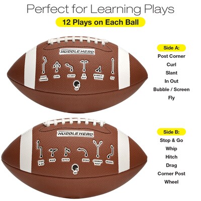 Xcello Sports Huddle Hero Junior Football with Pump, Black and Brown, 2/Pack (XS-FB-JRHH-1)