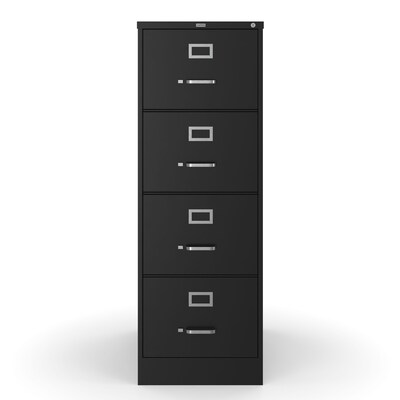 Quill Brand® Commercial 4 File Drawer Vertical File Cabinet, Locking, Black, Legal, 26.5D (13450D)