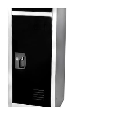 AdirOffice 72'' 3-Tier Key Lock Black Steel Storage Locker,  2/Pack (629-203-BLK-2PK)