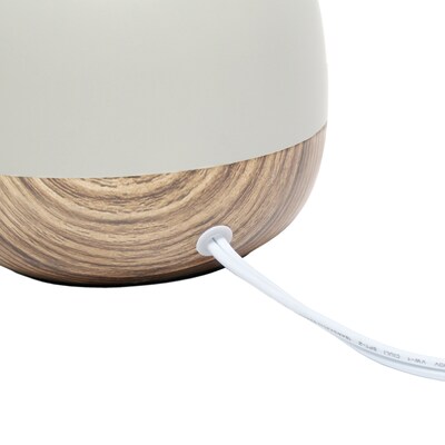 Simple Designs Petite Mid Century Table Lamp, Light Wood and Light Gray (LT2078-LWG)