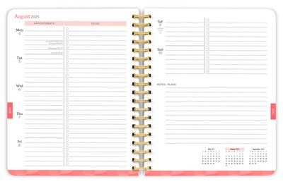 2025-2026 Plato Black Solid 6" x 7.75" Academic Year Weekly Planner, Black (9798330700073)