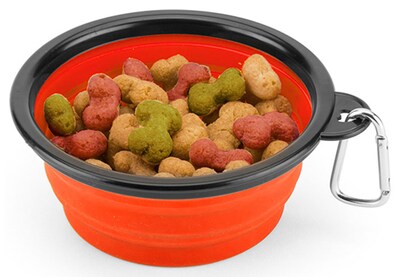 Custom Collapsible Silicone Pet Bowl With Carabiner