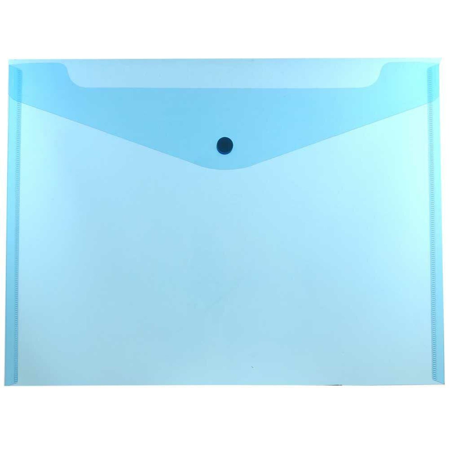 JAM Paper Premium Plastic Document File, 1 Pocket, Letter, Blue, 3/Pack (218S0bux3)