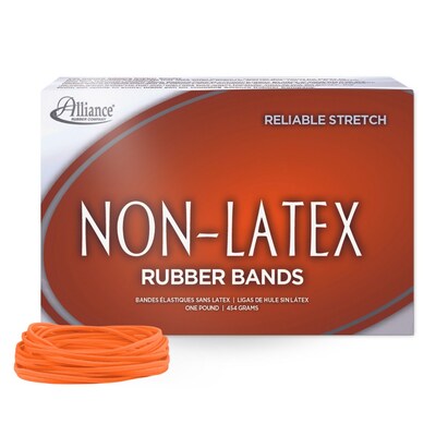Alliance Non-Latex Multi-Purpose #19 Rubber Bands, 3-1/2 x 1/16, Orange, 1440/Pack (37196)