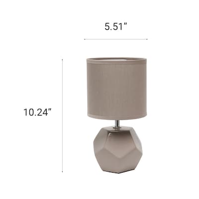 Creekwood Home Geometric 10.24" LED Table Lamp, Grey (CWT-1016-GY)