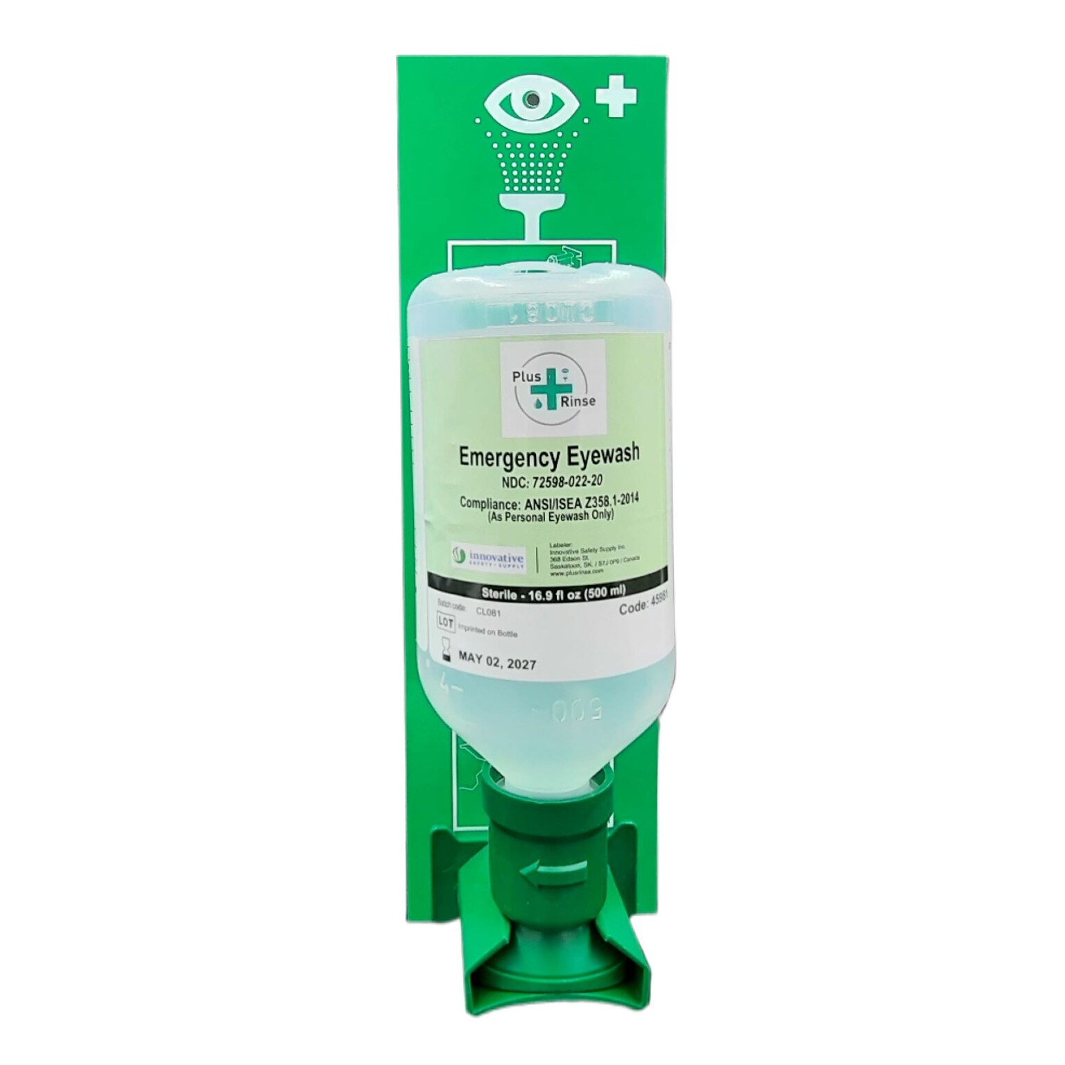 Plus Rinse Single Open-Mount Eyewash Station (45118)