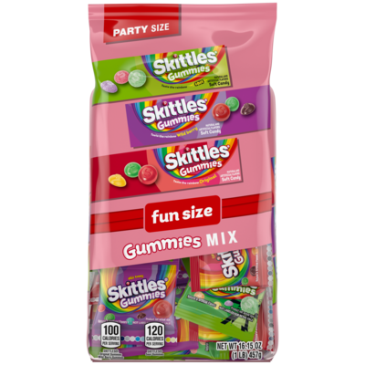 Skittles Gummies Fun Size Mix, Assorted Flavors, 16.15 oz. (MMM33340)