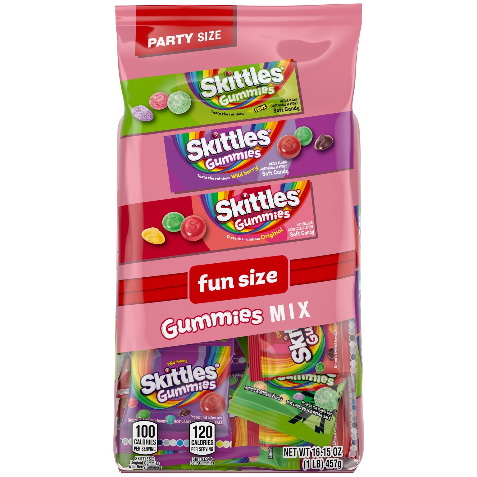 Skittles Gummies Fun Size Mix, Assorted Flavors, 16.15 oz. (MMM33340)