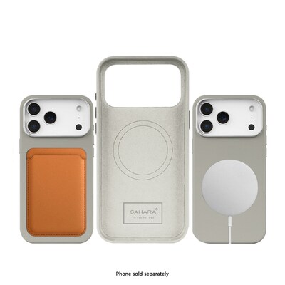 SaharaCase Indy Series MagSafe Compatible Phone Case for iPhone 17 Pro Max, Shock Absorbing, Sand Gray (CP01015)