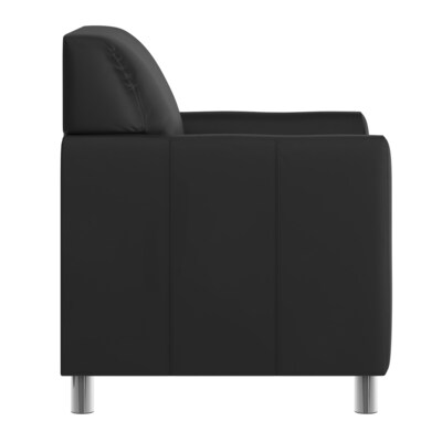 Flash Furniture Hercules Diplomat LeatherSoft Reception Chair, Black/Chrome Legs (BT8271BKCHR)