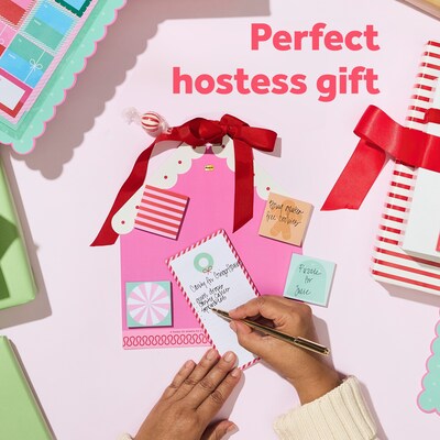 Post-it Jingle Sticky Notes, Assorted Sizes, Holiday Theme, Assorted Colors, 50 Sheets/Pad, 5 Pads/Pack (HOL25-JN-HAUS)