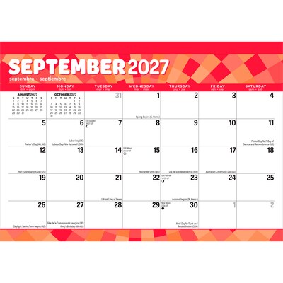2027 BrownTrout Large Print 17" x 12" Monthly Desk Pad Calendar, Assorted Colors (9798330709298)