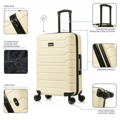 InUSA Trend 27.52 Hardside Suitcase, 4-Wheeled Spinner, TSA Checkpoint Friendly, Sand (IUTRE00M-SAN)
