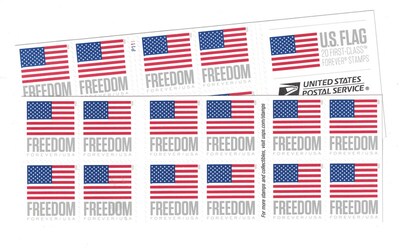 USPS U.S. Flag Forever 20 Postage Stamps (FOREVER-FLAG20)