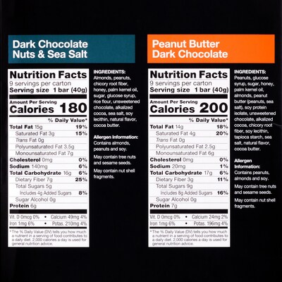 KIND Dark Chocolate Nuts & Sea Salt and Peanut Butter Dark Chocolate Variety Pack, 1.4 oz., 18/Pack (220-02414)