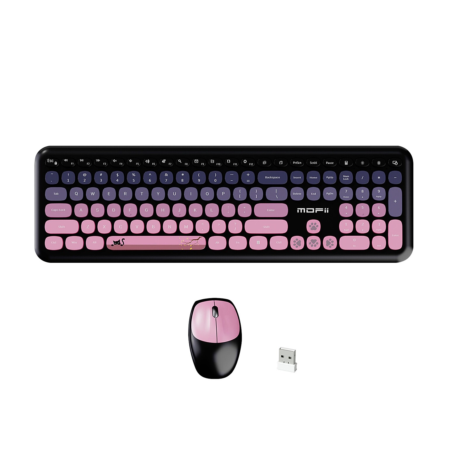 SaharaCase Wireless Keyboard and Mouse Combo, Sakura Pink & Lavender (KB14)