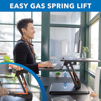 Mount-It! 25"W Manual Adjustable Standing Desk Converter, Black (MI-7957)