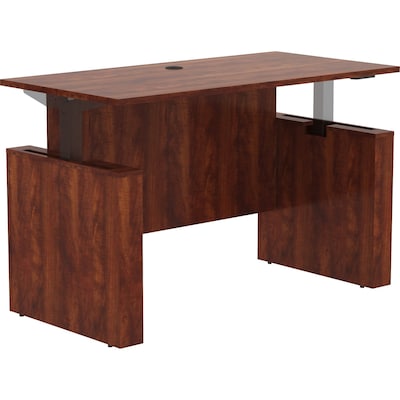 Lorell Essentials Series 60W Electric Adjustable Standing Desk, Cherry (LLR69570)