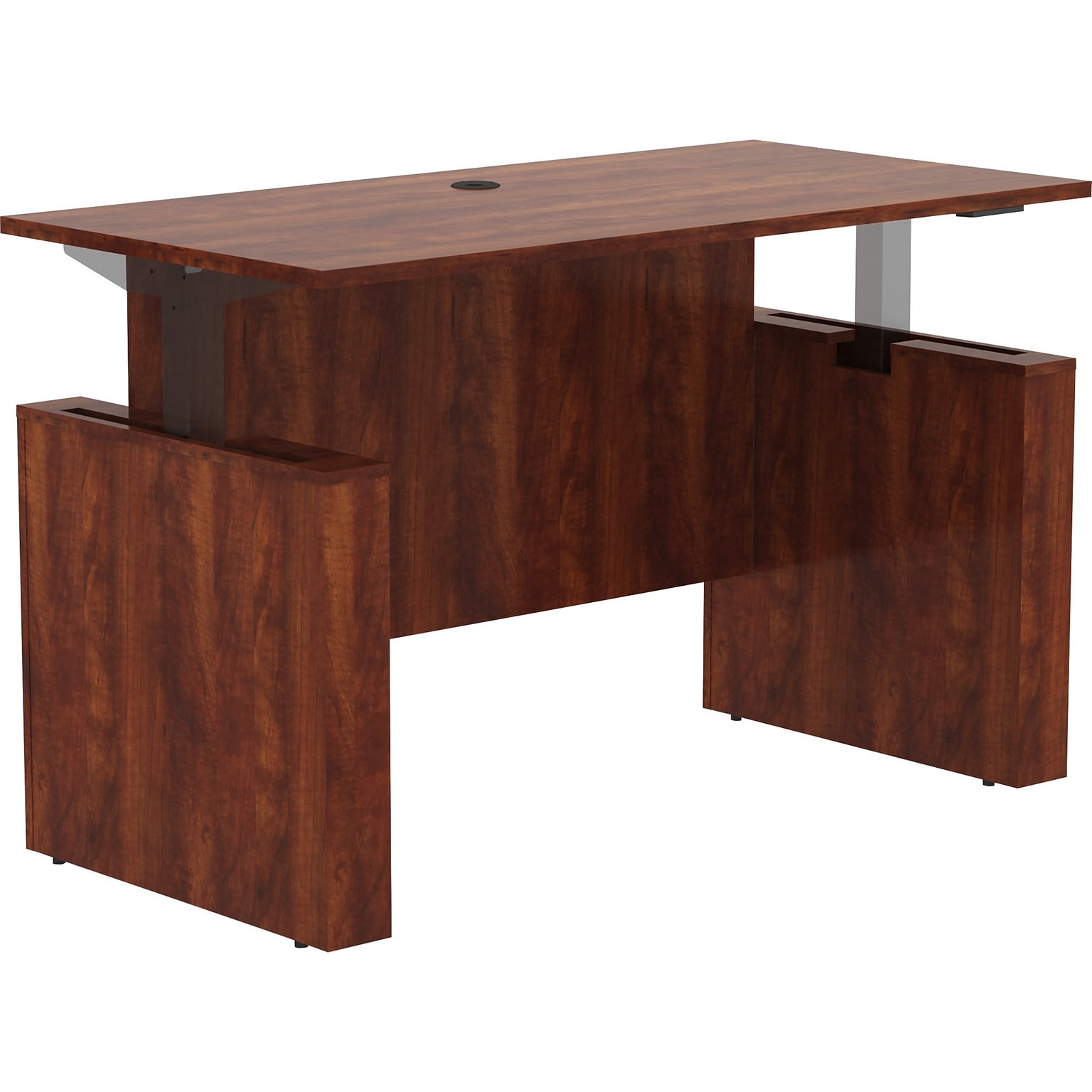Lorell Essentials Series 60W Electric Adjustable Standing Desk, Cherry (LLR69570)
