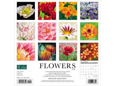 2024 Willow Creek Flowers 12" x 12" Monthly Wall Calendar (33517X)