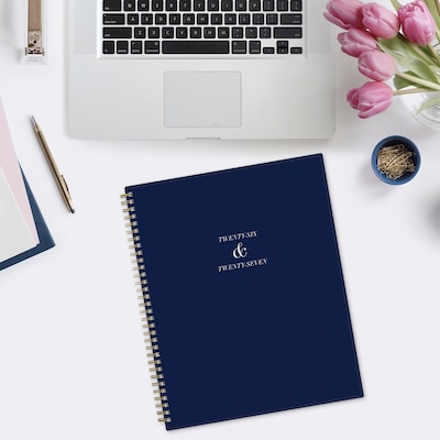 2026-2027 Blue Sky 8" x 11" Academic Year Weekly & Monthly Planner, Plastic Cover, Navy (157508)