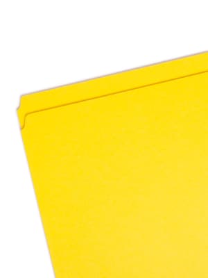 Smead File Folder, Reinforced Straight-Cut Tab, Letter Size, Yellow, 100 per Box (12910)