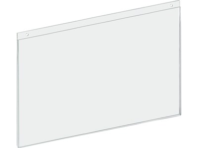 Azar Sign Holder, 17" x 11", Horizontal, Wall Mounted, Clear Acrylic, 2/Pack (162709-2PK)