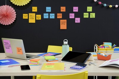 Post-it Super Sticky Notes, 2" x 2", Energy Boost Collection, 90 Sheet/Pad, 8 Pads/Pack (6228SSAU)