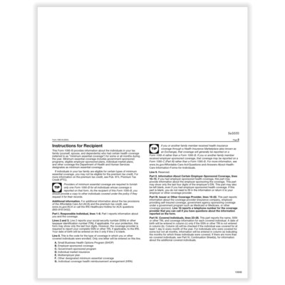 ComplyRight 2024 1095-B Tax Form, 1-Part, White/Black, 500/Pack (1095B500)
