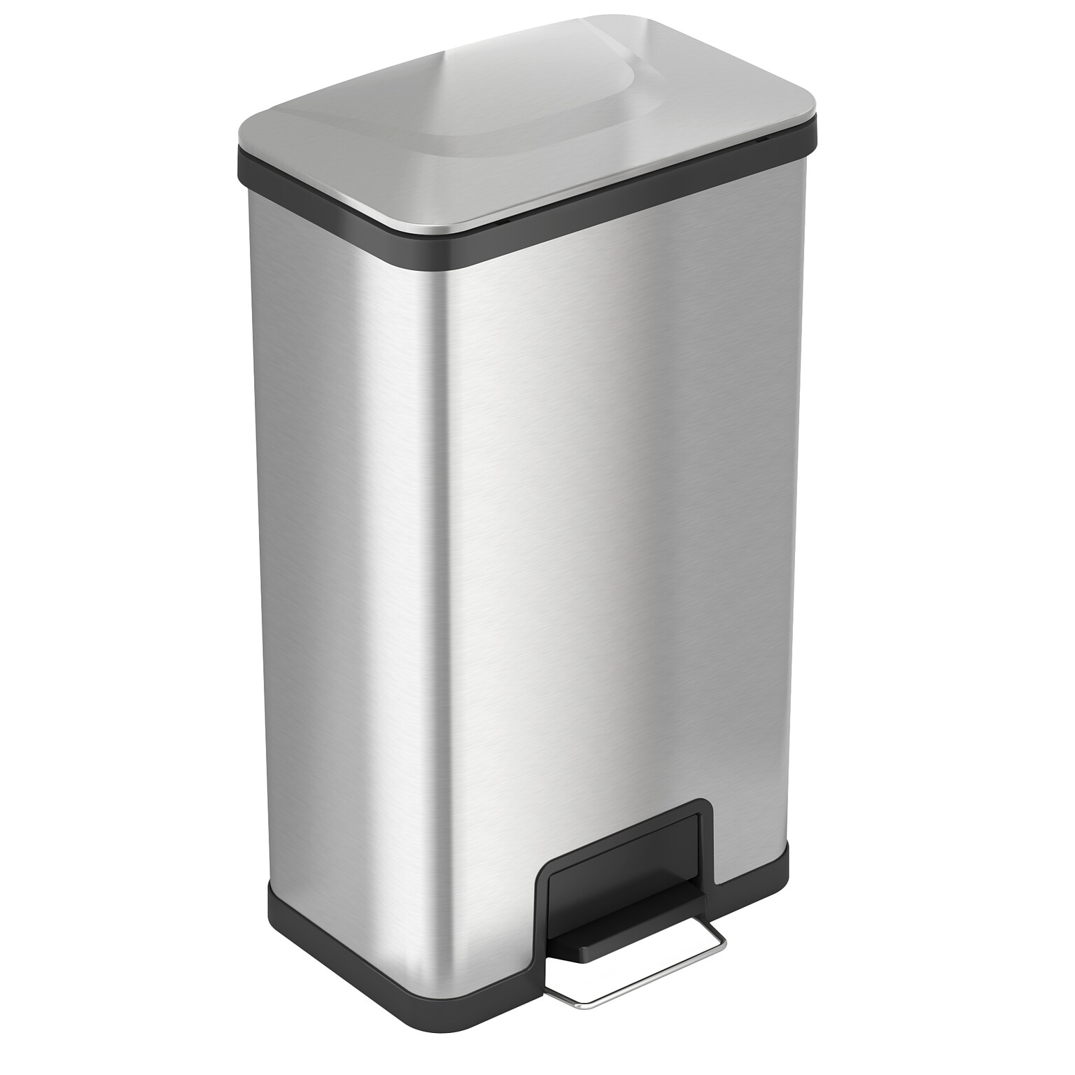 iTouchless Stainless Steel Step Trash Can, Silver, 18 gal. (PC18SN)