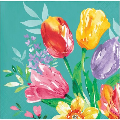 Creative Converting Beautiful Blooms Tableware Kit, Serves 8 (DTC9200E2A)