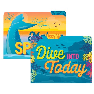 Eureka Seas the Day Eureka File Folder, 1-Tab, Letter/Legal Size, Multicolored, 4/Pack, 6 Packs/Bundle (EU-866455-6)