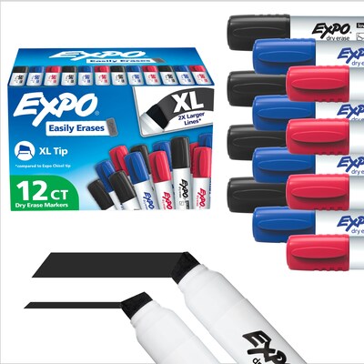 EXPO XL Dry Erase Markers, Assorted Colors, 12/Pack (2227641)