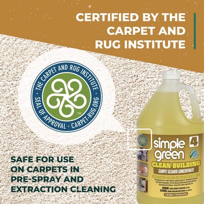 Simple Green Clean Building Carpet Cleaner Concentrate, Unscented, 1 gal Bottle (SMP11201)