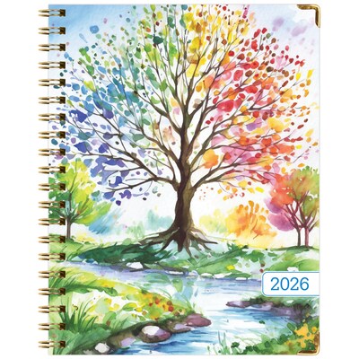 2026 Global Printed Products 8.5" x 11" Weekly & Monthly Planner, Paperboard Cover, Tree Seasons (FSHN-CY26-8511-20)