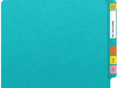 Medical Arts Press Heavy-Duty End Tab File Folder, Straight Cut, Letter-Size, Light Blue, 40/Box (S-09458-LBL)