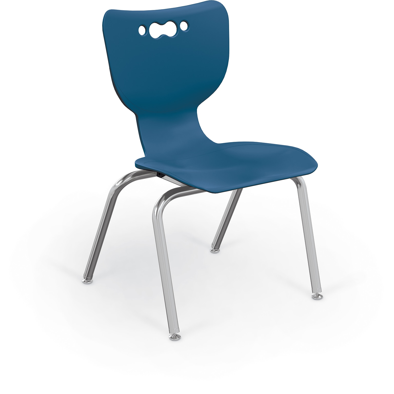MooreCo 14 Hierarchy Student Chair with 4 Legs, Endless Sea/Chrome Base (703673561457)