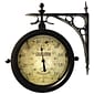 Infinity Instruments The Charleston Indoor/Outdoor Double-Sided Antique Clock, 8", Rust Finished