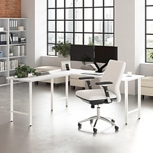 Bush Business Furniture Hustle 72W L Shaped Computer Desk with Metal Legs, White (HUS002WH)