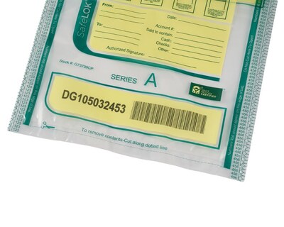 SafeLok Series A Deposit Bags, Clear, 100/Pack (585087)