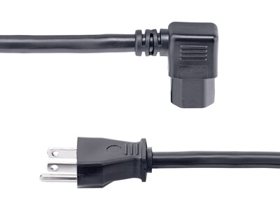 StarTech 8' NEMA 5-15P to Right Angle C15 Power Cable, Male to Female, Black (PXT515C158RA)