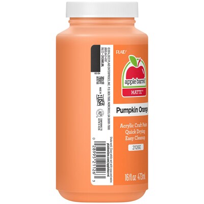 Apple Barrel Acrylic Paint Matte, 16oz., Pumpkin Orange, 3/Pack (APP21126E-3)