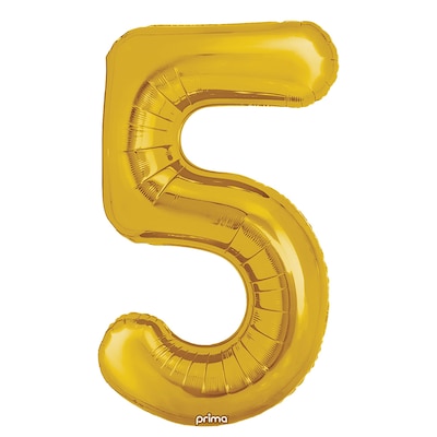 Party City (Air-Filled) 16 #5 Foil Balloon, Gold, 2/Pack (AM60050204-19)