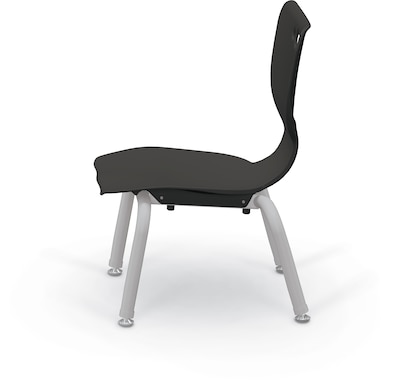 MooreCo 10" Hierarchy Student Chair with 4 Legs, Black/Platinum Base (703673561648)