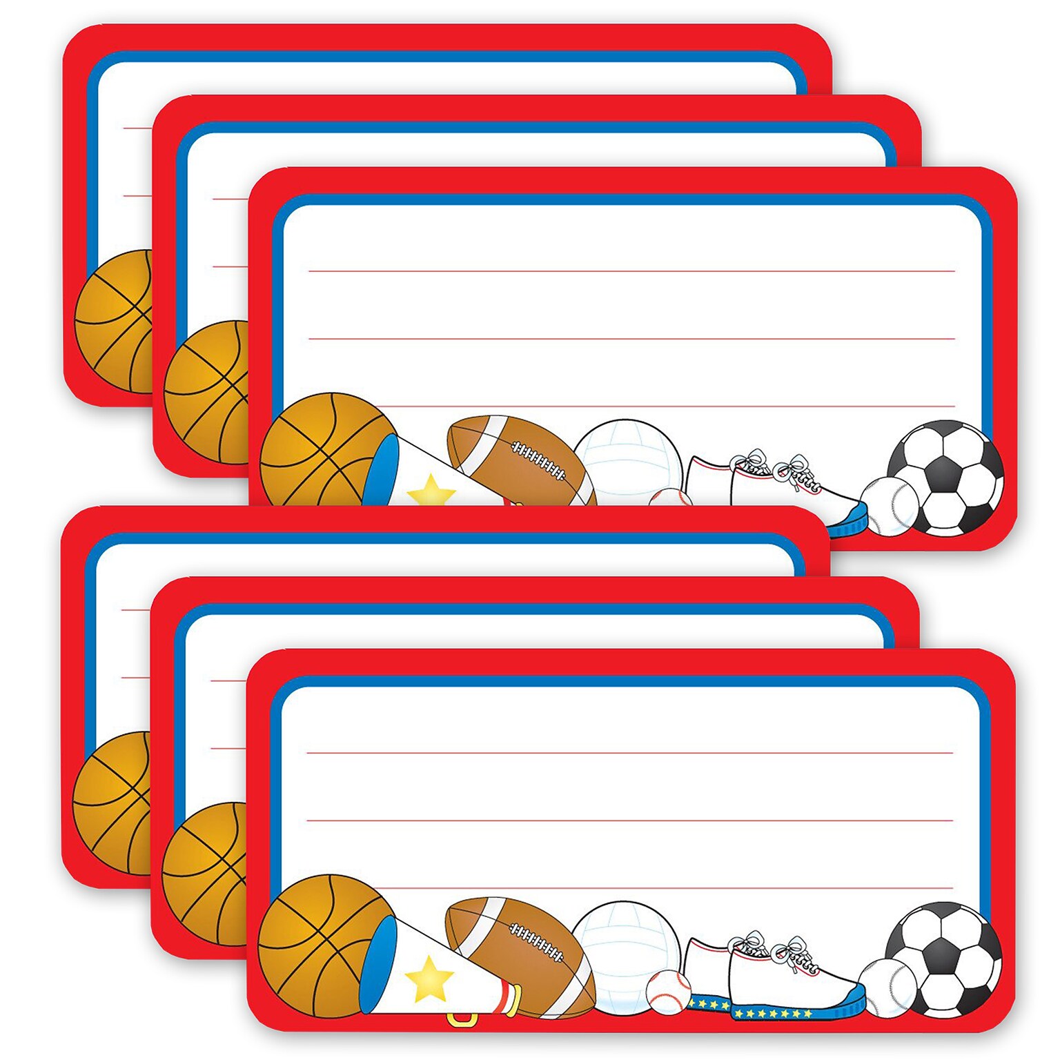 Creative Shapes Etc. Sports Nametags, 36/Pack, 6 Packs (SE-821-6)