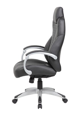 Boss Ergonomic Vinyl Swivel Executive Chair, Black (B8871-BK)
