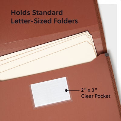 Smead Tuff Heavy Duty Reinforced Expanding Wallet with Button & String Closure, Letter, Redrope (73788)