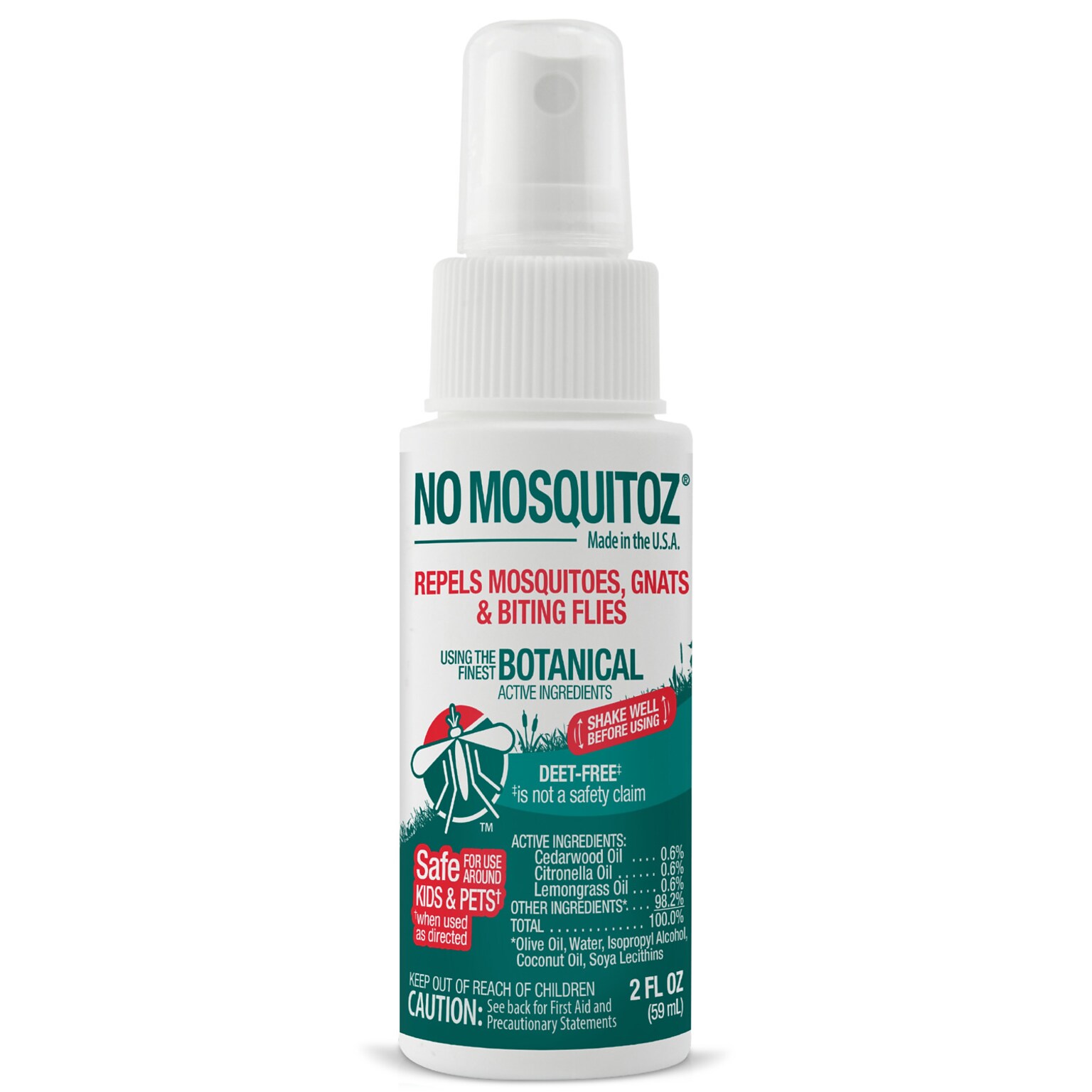 No Mosquitoz Natural DEET-Free Insect Repellent Spray for Mosquitoes, Woodsy Scent, 2oz (9175B95-2Z24)